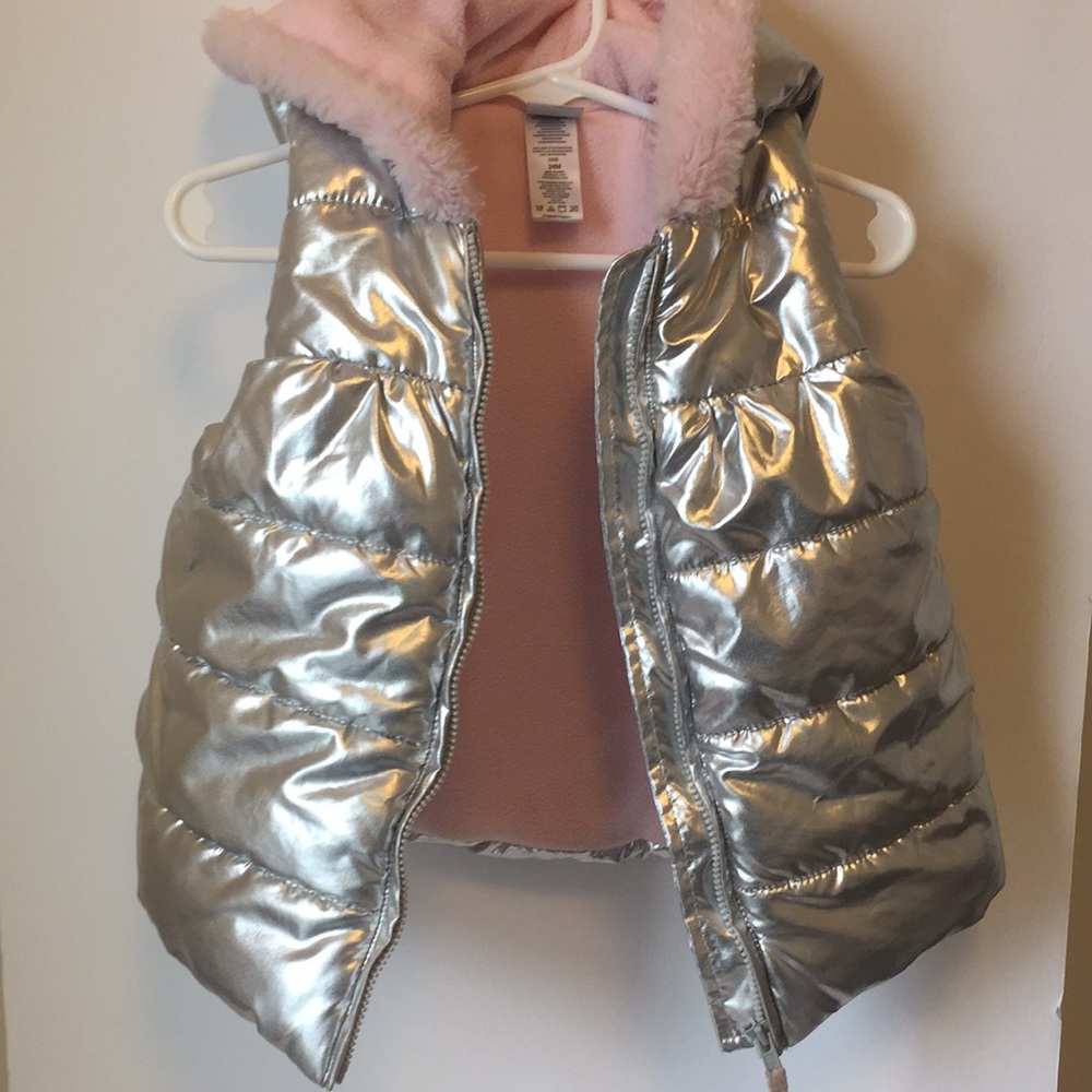 Silver Puffer Vest